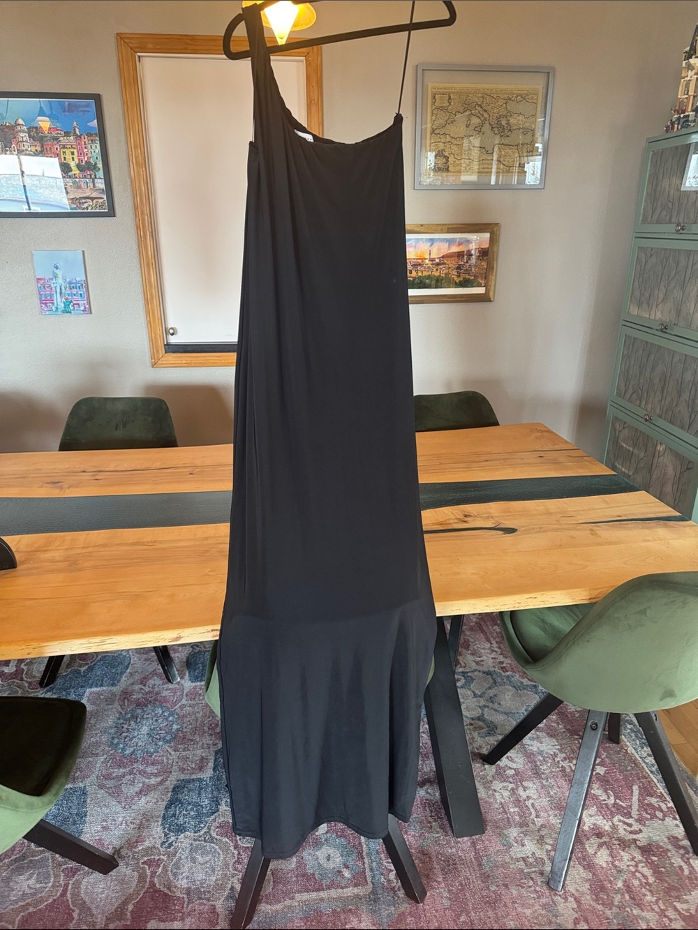 Topshop Black One-Shoulder Maxi Dress